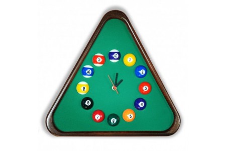 Часы "Треугольник" ясень/сукно