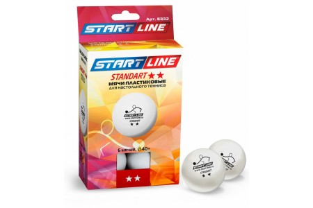 Мячи Start line Standart 2* New (6 шт, бел.)