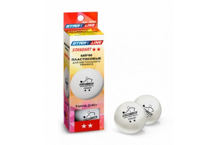 Мячи Start line Standart 2* New (3 шт, бел.)
