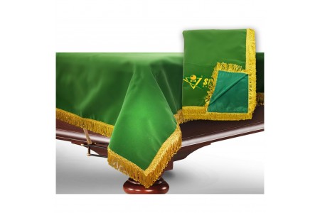 Чехол для бил/стола 8ф, зеленый бархат, с бахромой