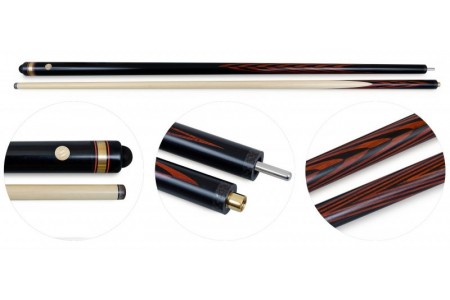 Кий для русского бильярда 2-pc "Шахматы" (черный граб, падук, термограб)